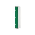 Three Compartment Locker 300x450x1800mm Green Door M12513GUPD00