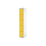 Five Compartment Locker 300x450x1800mm Yellow Door M12515GUYD00