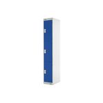 Express Standard Locker 3 Door 300x300x1800mm Light Grey/Blue Z12213