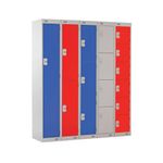 Express Standard Locker 3 Door 300x300x1800mm Light Grey/Blue Z12213