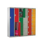 Six Compartment Express Standard Locker 300x300x1800mm Red Door MC00150