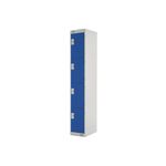 Four Compartment Express Standard Locker 300x450x1800mm Blue Door MC00160