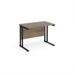 Maestro 25 straight desk 1000mm x 600mm - black cantilever leg frame, Nebraska oak top
