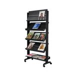 Fast Paper Mobile 5 Shelf Wide Literature Display Black F255N01