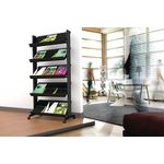 Fast Paper Mobile 5 Shelf Wide Literature Display Black F255N01