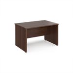 Maestro 25 straight desk 1200mm x 800mm - walnut top with panel end leg