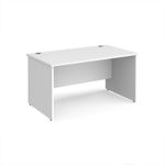 Maestro 25 straight desk 1400mm x 800mm - white top with panel end leg