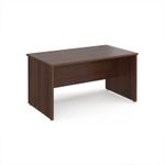 Maestro 25 straight desk 1400mm x 800mm - walnut top with panel end leg