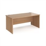 Maestro 25 straight desk 1600mm x 800mm - beech top with panel end leg