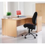 Maestro 25 straight desk 1600mm x 800mm with 2 and 3 drawer pedestals - walnut top with panel end leg