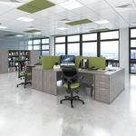 Maestro 25 straight desk 1600mm x 800mm with 2 and 3 drawer pedestals - walnut top with panel end leg