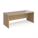 Maestro 25 straight desk 1800mm x 800mm - kendal oak top with panel end leg