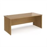 Maestro 25 straight desk 1800mm x 800mm - oak top with panel end leg