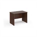 Maestro 25 straight desk 1000mm x 600mm - walnut top with panel end leg