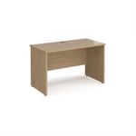 Maestro 25 straight desk 1200mm x 600mm - kendal oak top with panel end leg