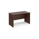 Maestro 25 straight desk 1200mm x 600mm - walnut top with panel end leg