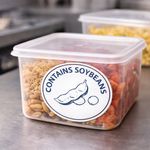 MyCafe Food Label Contains Soy Beans Removable Pack of 1000 MYC10621