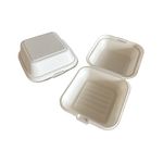 MyCafe Bagasse Burger Box 6x6 Inch Pack of 500 MYC10940