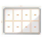 Nobo Premium Plus Magnetic Lockable Notice Board 8xA4 1902559