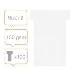Nobo T-Card Size 2 48x85mm White Pack of 100 2002002