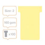 Nobo T-Card Size 2 48x85mm Yellow Pack of 100 2002004