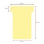 Nobo T-Card Size 2 48x85mm Yellow Pack of 100 2002004