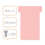Nobo T-Card Size 2 48x85mm Pink Pack of 100 2002008