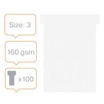 Nobo T-Card Size 3 80x120mm White Pack of 100 2003002
