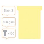 Nobo T-Card Size 3 80x120mm Yellow Pack of 100 2003004