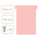 Nobo T-Card Size 3 80x120mm Pink Pack of 100 2003008