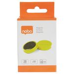 Nobo Whiteboard Magnets 38mm Yellow Pack of 10 1915316