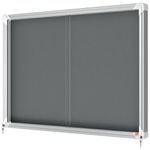 Nobo Premium Plus Lockable Noticeboard 8xA4 Sheets Grey Felt 1915336