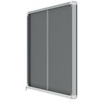 Nobo Premium Plus Lockable Noticeboard 18xA4 Sheets Grey Felt 1915338