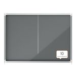 Nobo Premium Plus Lockable Noticeboard 18xA4 Sheets Grey Felt 1915338
