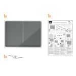 Nobo Premium Plus Lockable Noticeboard 18xA4 Sheets Grey Felt 1915338