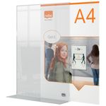 Nobo A4 Counter Top Acrylic Freestanding Poster Frame Clear 1915594