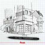 Pentel Pointliner Assorted Sizes Black (Pack of 5) YS20P/5-A