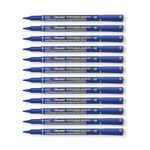 Pentel Permanent Marker Fine Point Blue Pack of 12 NM470-C