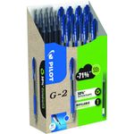 Pilot G-207 Retractable Gel Rollerball Pen 0.7mm Tip 0.39mm Line Blue Greenpack (Pack 12 + 12 Refills) - WLT556183