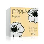 Poppies 2-Ply Napkins 4 Fold 40cm White (Pack of 2000) 4024WH/CASE