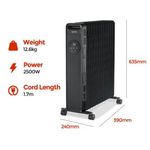 Igenix 2500W Digital Oil Filled Radiator with Timer Black IG2626BL