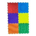 Massage Puzzle Textured Floor Tiles Indoor/Outdoor Use Assorted Bright Colours (Pack of 6) TEXMP6-BR