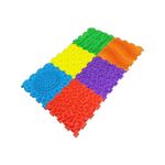 Massage Puzzle Textured Floor Tiles Indoor/Outdoor Use Assorted Bright Colours (Pack of 6) TEXMP6-BR