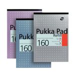 Pukka Pad Ruled Metallic Four-Hole Refill Pad Top Bound 160 Pages A4 (6 Pack) 80/1