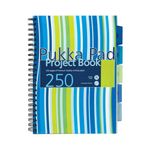 Pukka Pad Stripes Polypropylene Project Book 250 Pages A4 Blue/Pink (3 Pack) PROBA4