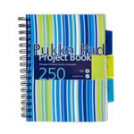 Pukka Pad Stripes Polypropylene Project Book 250 Pages A5 Blue/Pink (3 Pack) PROBA5