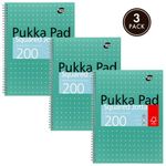 Pukka Pad Square Wirebound Metallic Jotta Notepad 200 Pages A4 (Pack of 3) JM018SQ
