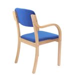 Prague wooden conference chair with double arms - blue