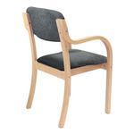 Prague wooden conference chair with double arms - charcoal