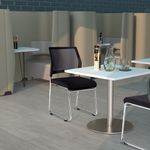 Quavo black mesh back multi-purpose chair with black fabric seat and chrome wire frame (pack of 4)